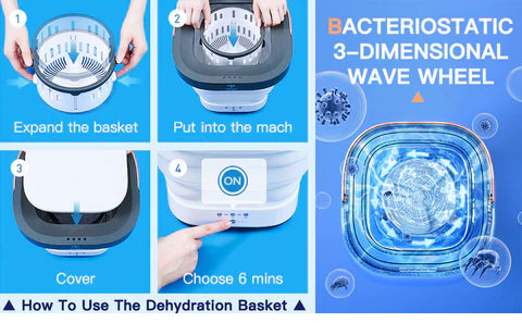 Portable Mini Folding Washing and Spin Dryer Machine (Free home delivery)