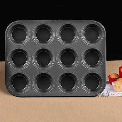 12 Hole Cupcake Tray, Muffin Pan,non stick cupcake baking pan kitchen utensil