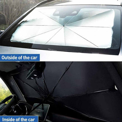 ( free home Delivery ) Universal Car Umbrella Sun Shade Cover for Windshield UV Reflecting Foldable Front Car Sunshade Umbrella
