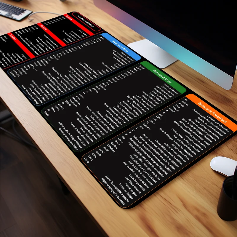 Anti-slip Keyboard Mouse Pad with Shortcut Key Patterns