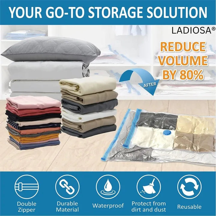 |FREE DELIVERY| Vacuum Storage Bags with Hand Pump – 5 Pack