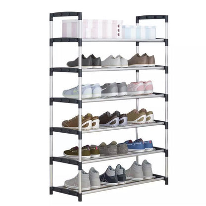 6 Layer shoe rack Tier Colored stainless steel Stackable shoe rack organizer