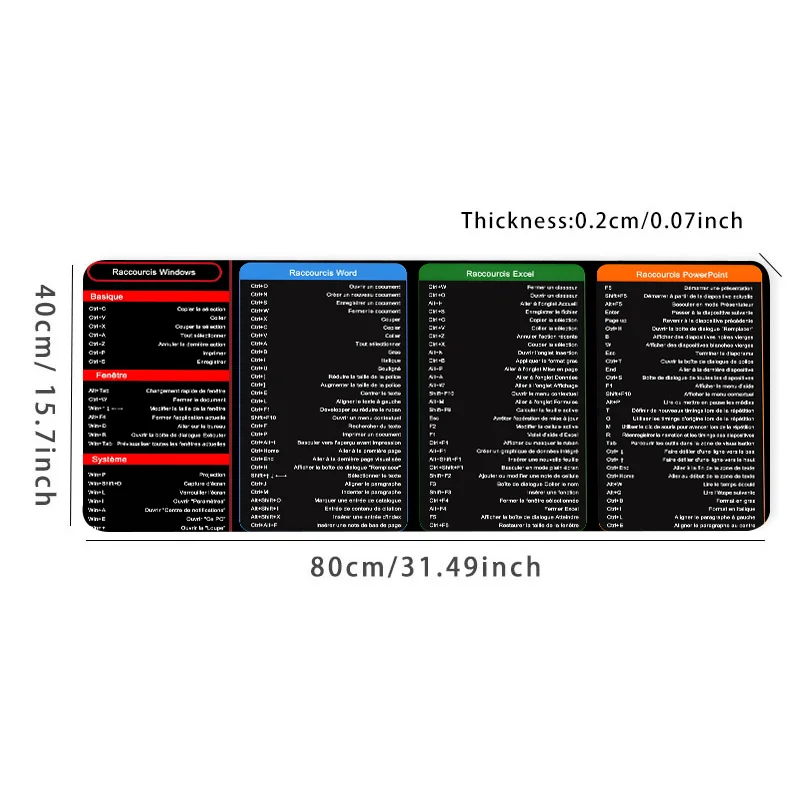 Anti-slip Keyboard Mouse Pad with Shortcut Key Patterns