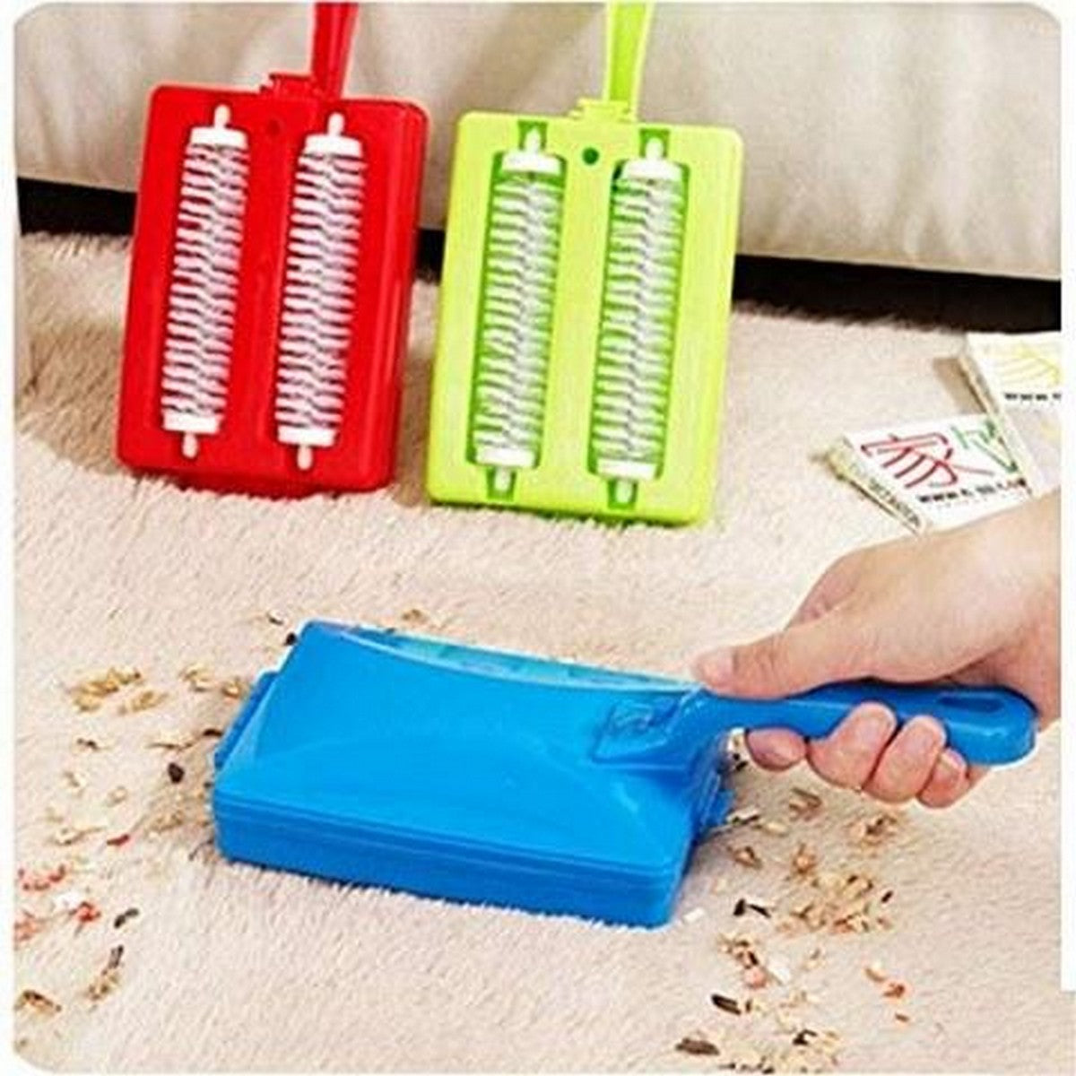 2 Brushes Heads Handheld Carpet Table Sweeper Crumb Brush Cleaner Roller