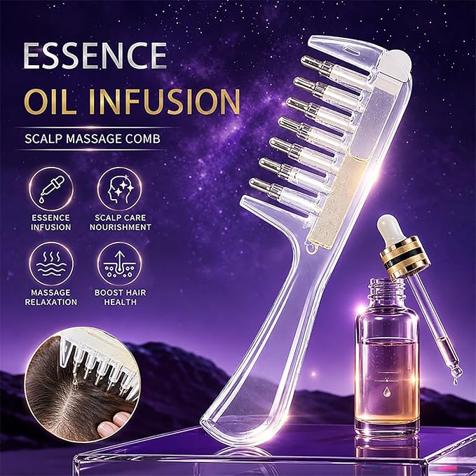 |FREE DELIVERY| Crystal Serum Comb Applicator – Scalp Massage Hair Comb
