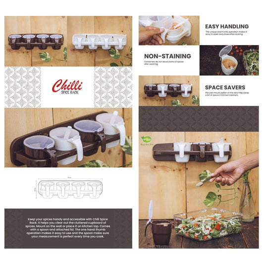 4 In 1 Beautiful Chili Spice Rack Wall Hanging Kitchen Rack High Quality