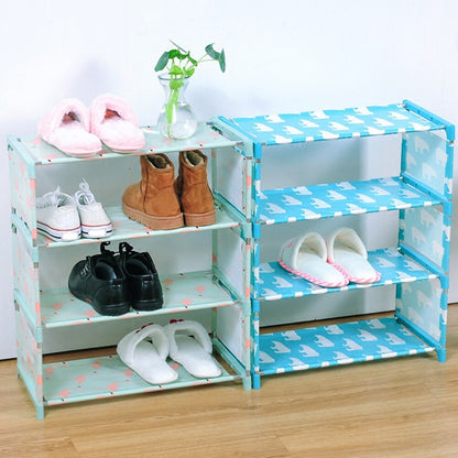 5 Layers Multifunctional Shoes Rack-Simple Dust Proof Assembly Fabric Dormitory Shoes Rack