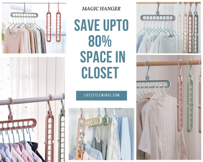 (Pack of 5)  Adjustable Multipurpose Plastic Hangers