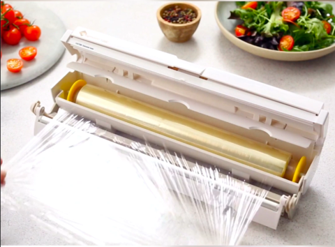 Plastic Wrap Dispenser Kitchen Tools Cling Food Wrap Cutter Dispenser film Cutter Storage Holder Kitchen Accessories Cling Wrap