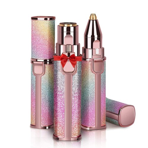 Flawless 2 in 1 Eye Brow And Facial Hair Remover Chargeable , Multi Attractive Color With USB Charging Cable And Cleaning Brush