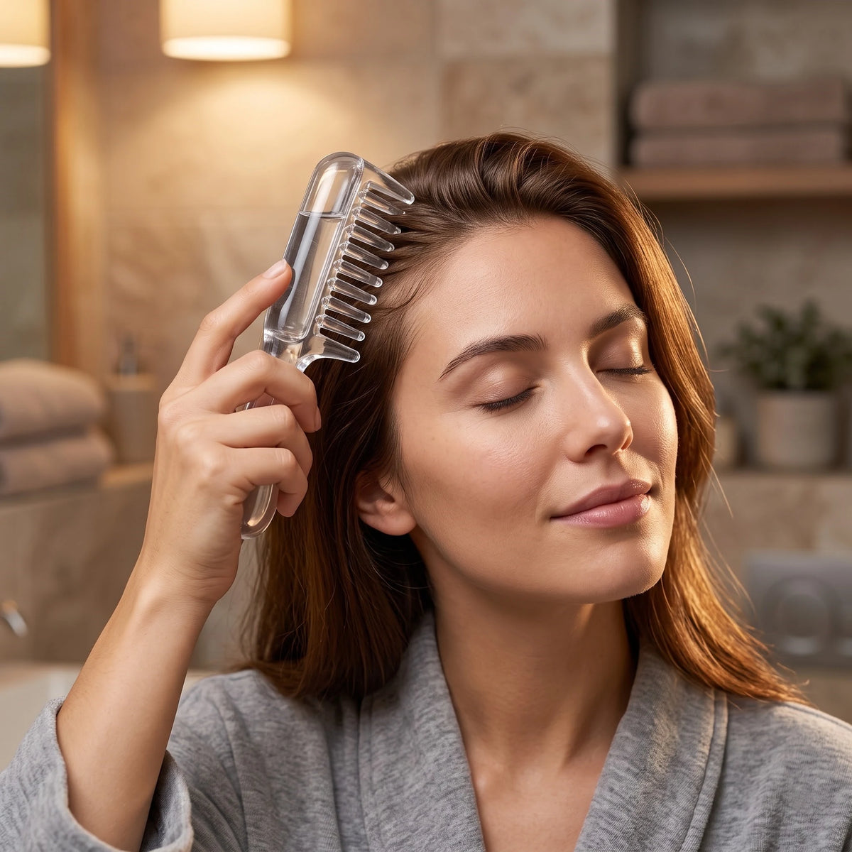 |FREE DELIVERY| Crystal Serum Comb Applicator – Scalp Massage Hair Comb