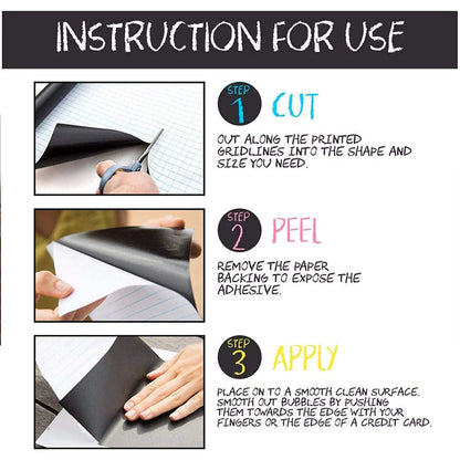 DIY Large Chalkboard Sticker Paper - Black Board Wall Adhesive Contact Paper Roll - 1.5x4Feet - Black( Free home delivery)