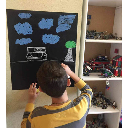 DIY Large Chalkboard Sticker Paper - Black Board Wall Adhesive Contact Paper Roll - 1.5x4Feet - Black( Free home delivery)