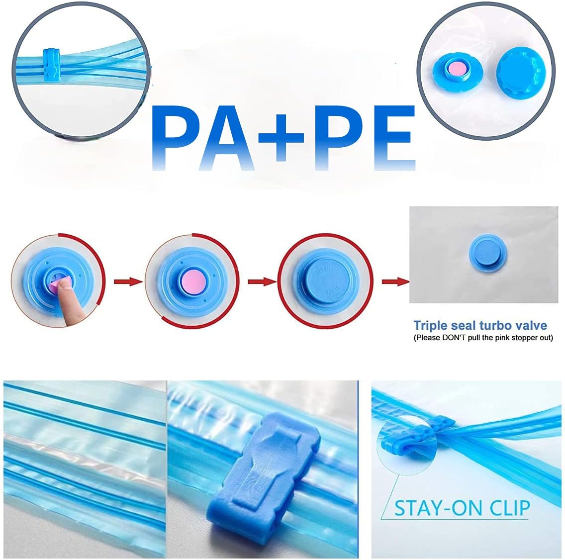 |FREE DELIVERY| Vacuum Storage Bags with Hand Pump – 5 Pack