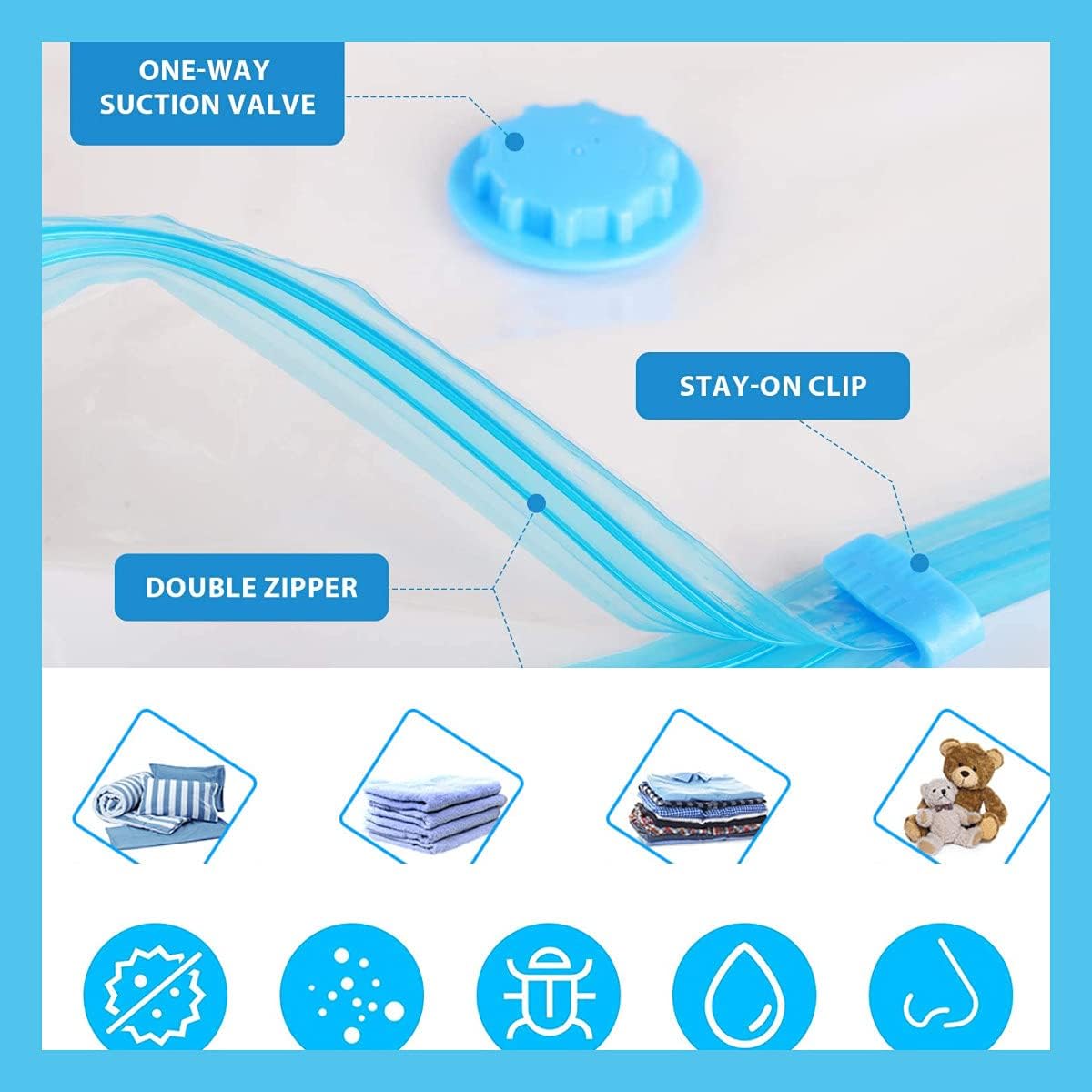 |FREE DELIVERY| Vacuum Storage Bags with Hand Pump – 5 Pack